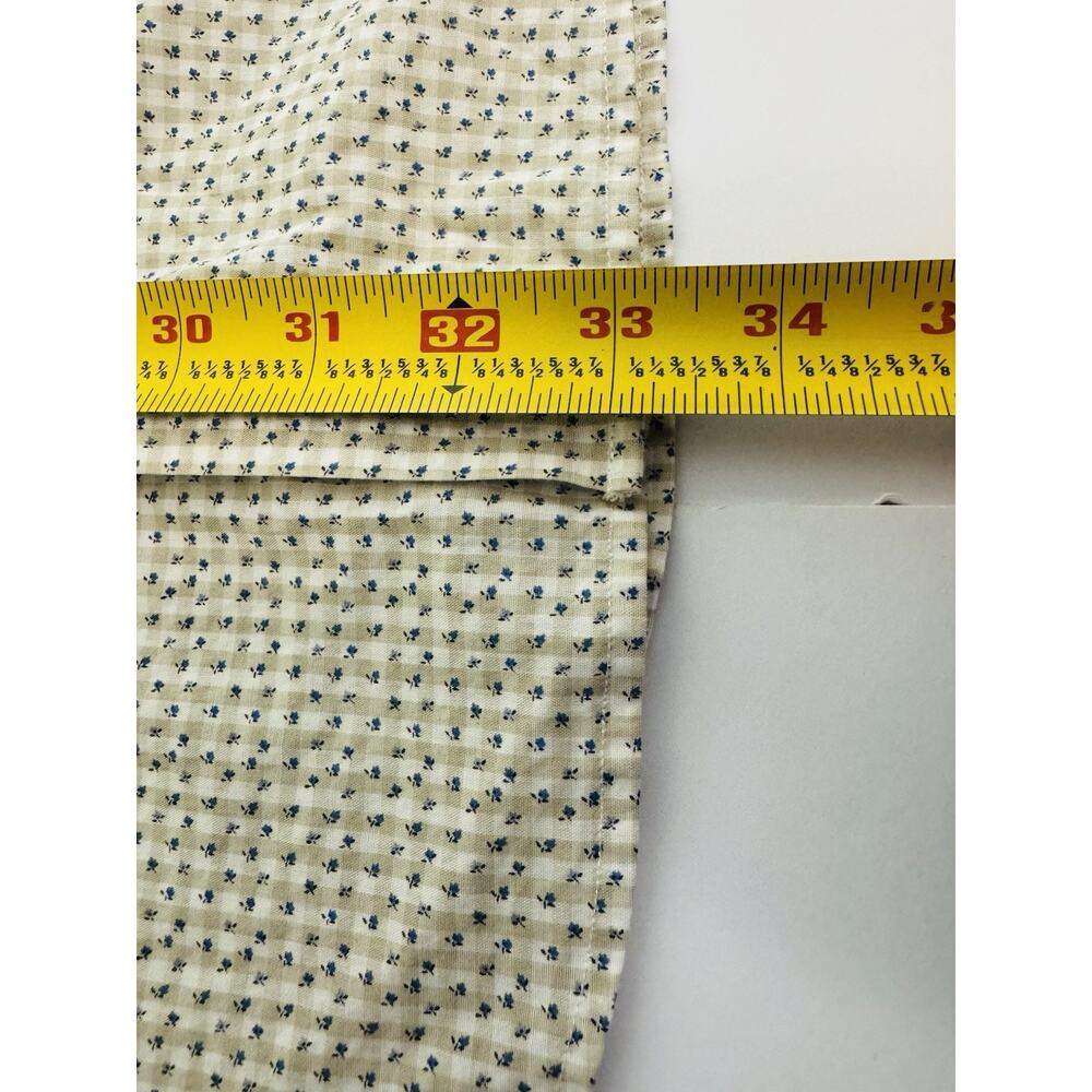 Bugatchi Comfort Stretch Men’s 17 Beige Gingham Floral Print Button-Up Shirt - Picture 4 of 12